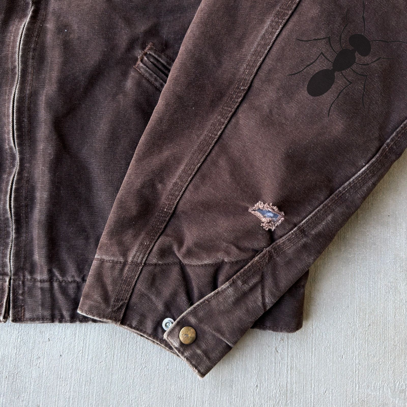 Carhartt × Vintage Carhartt J97 DKB brown Detroit work wear jacket Size US L / EU 52-54 / 3 - 5 Thumbnail