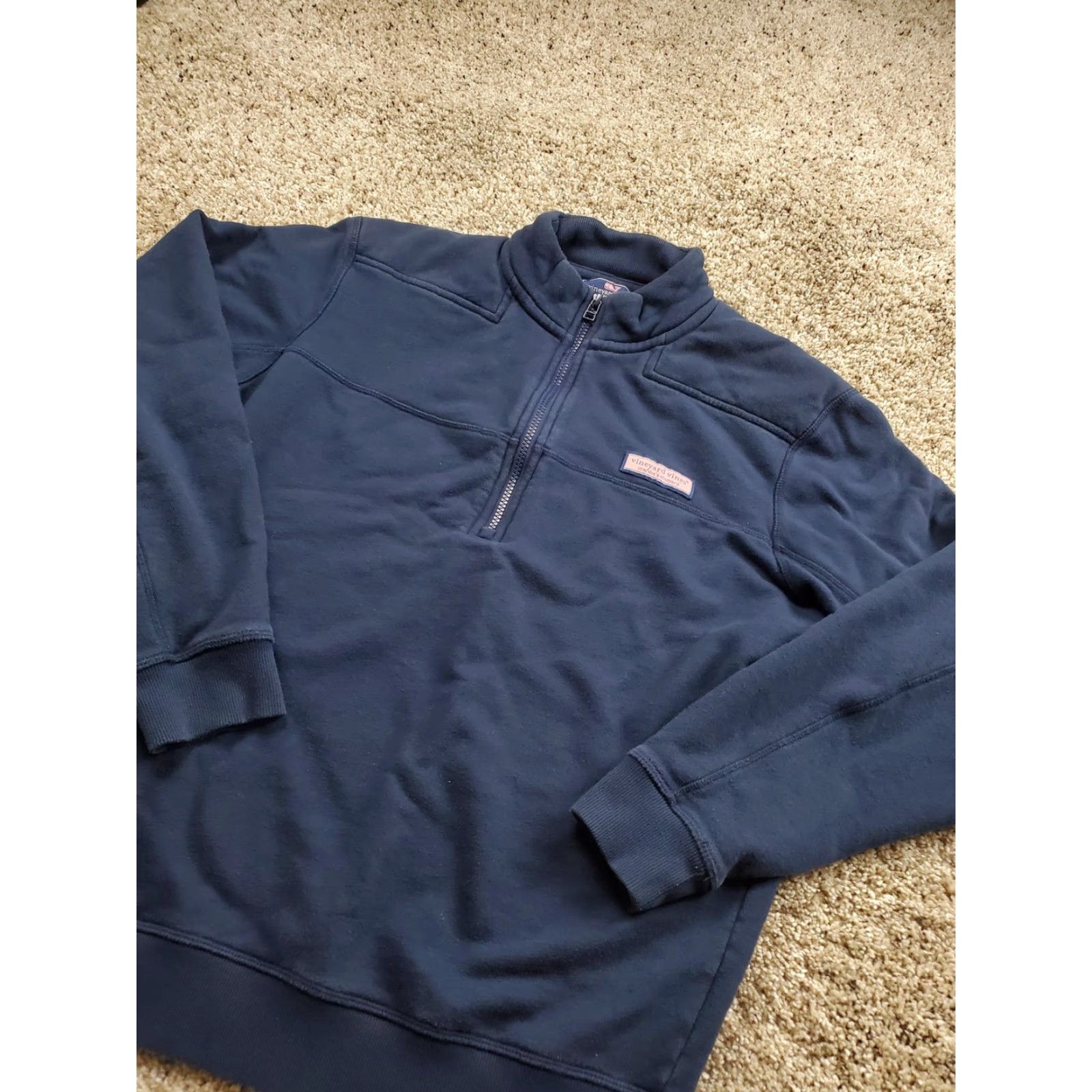Vineyard Vines Vineyard Vines Sweatshirt Mens Small Blue 1/4 Zip Mock Neck Long Sleeve Cotton Polyester Fleece Logo Pullover Regular Fit Size US S / EU 44-46 / 1 - 2 Thumbnail