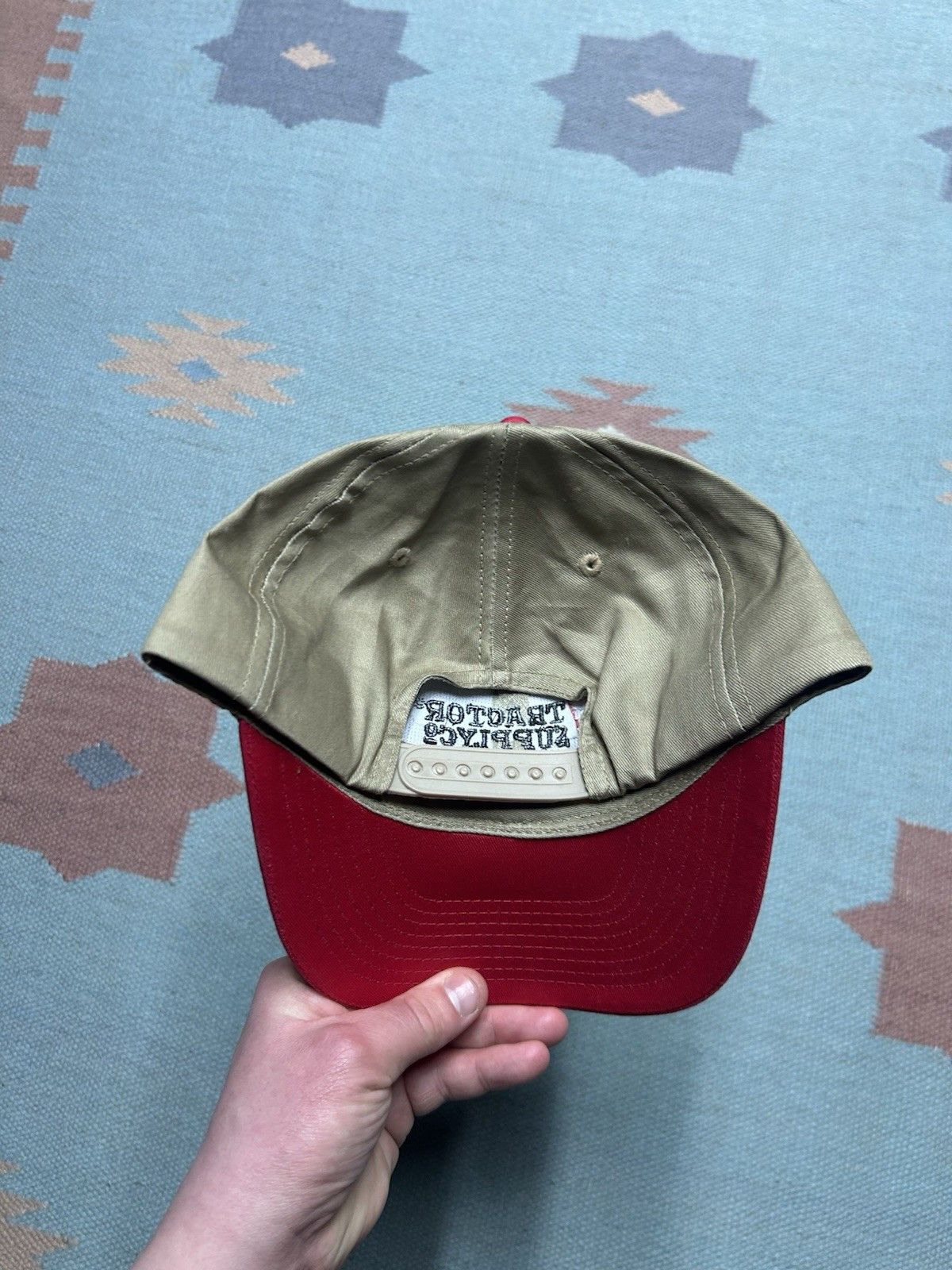 Vintage Tractor supply co snapback hat embroidered logo farm tan red Size ONE SIZE - 4 Thumbnail