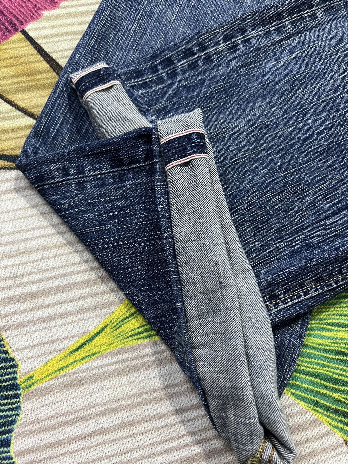 Edwin × If Six Was Nine VINTAGE EDWIN 505z SELVEDGE DISTRESSED BAGGY JEANS Size US 31 - 12 Thumbnail