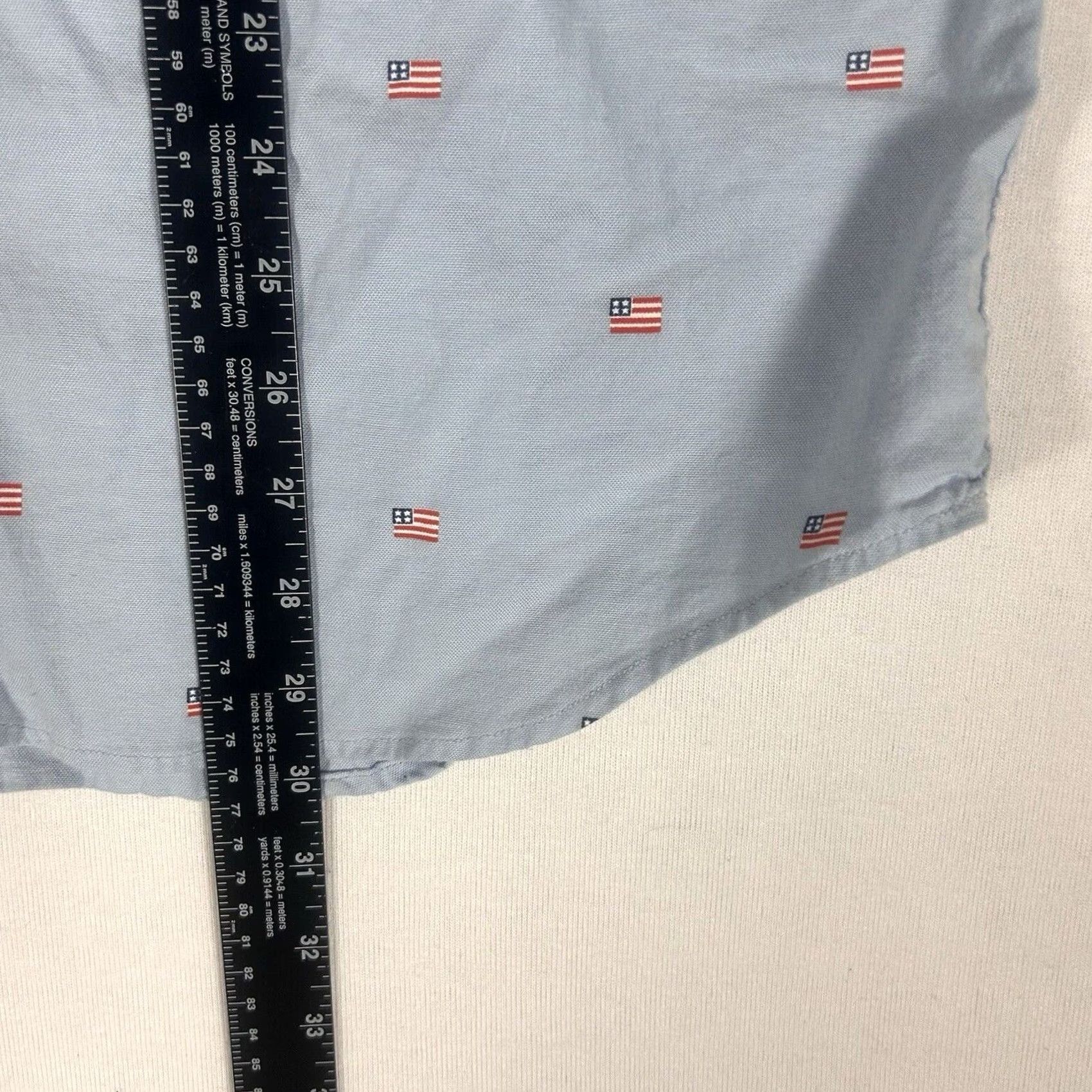 Old Navy Old Navy Shirt Mens Large Slim Fit Blue The Oxford Built-In Flex USA Flag Button Collar Dress Shirt Size US L / EU 52-54 / 3 - 6 Thumbnail