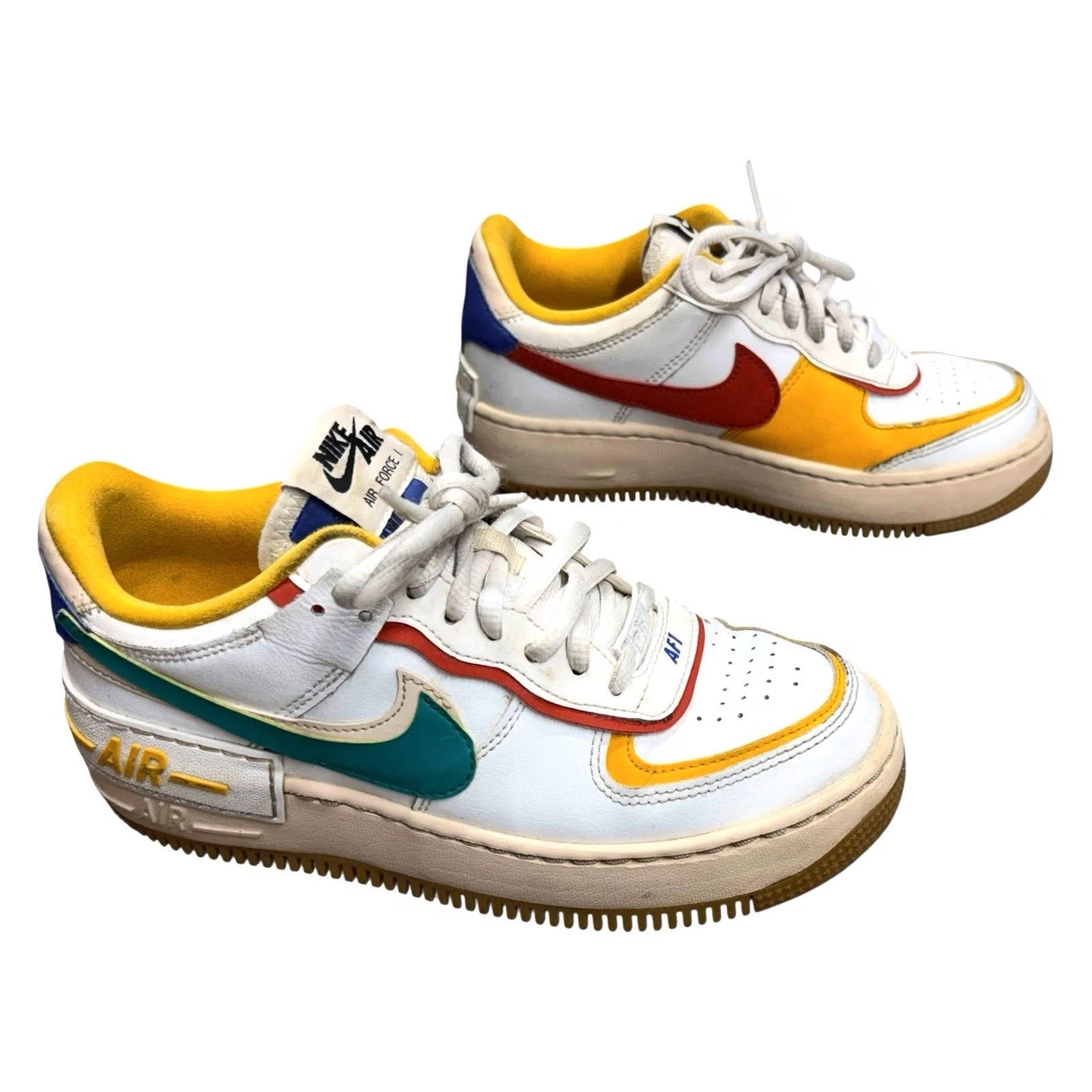 Nike NIKE AIR FORCE 1 SHADOW SUMMIT WHITE-NEPTUNE GREEN SZ 6.5 Mens Nike Air Force One Leather Low Top Sneaker CI0919-118 Size US 7 / EU 40 - 4 Thumbnail