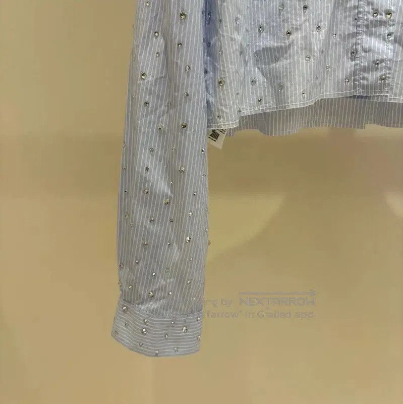 Miu Miu Miu Miu Light Blue Cropped Long Sleeve Shirt . Size M / US 6-8 / IT 42-44 - 7 Thumbnail