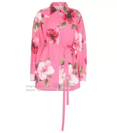 Valentino Valentino Pink floral double cotton shirt jacket Size S / US 4 / IT 40 - 1 Thumbnail