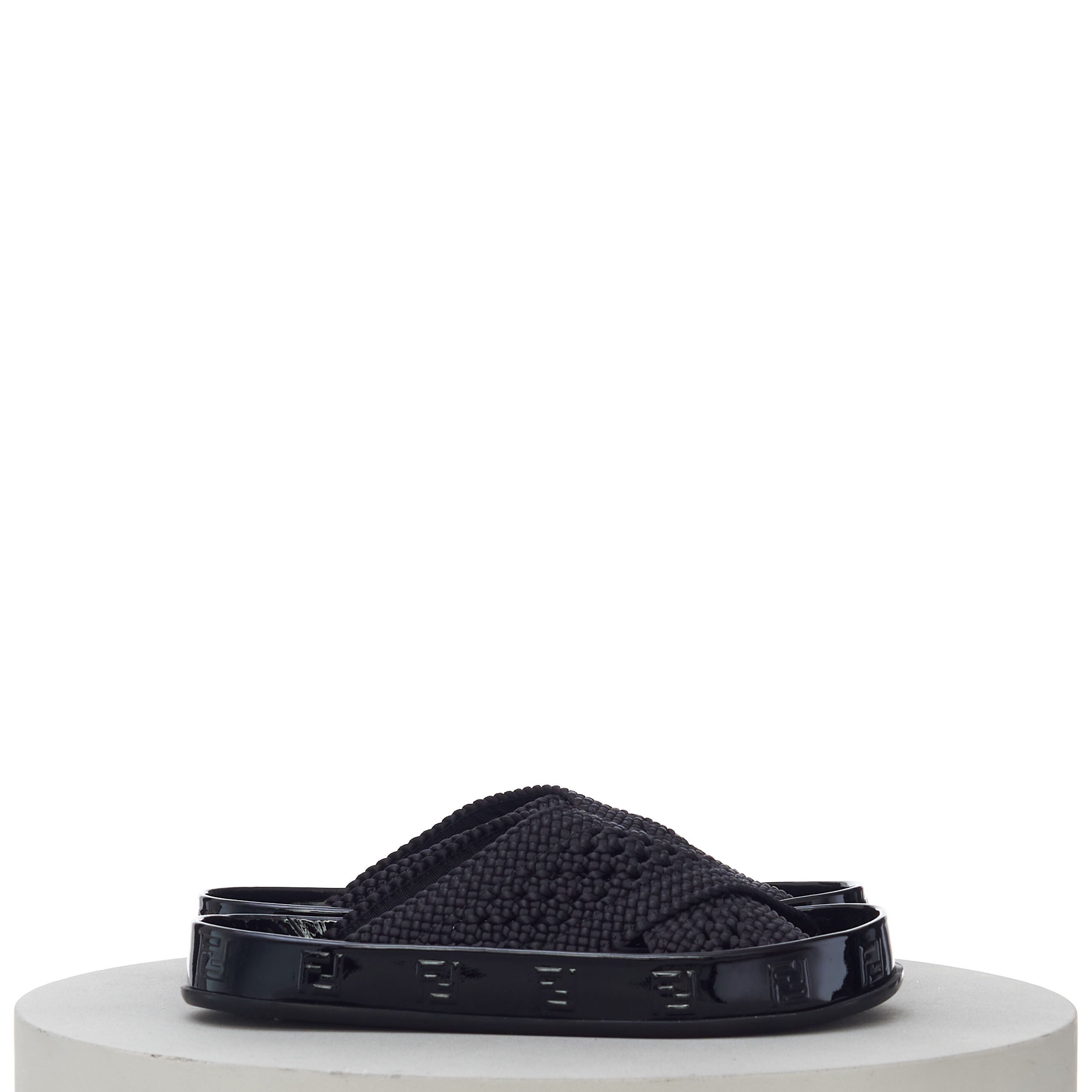 Fendi Reflections Sandals In Black Patent Leather Size US 6 / IT 36 - 2 Thumbnail