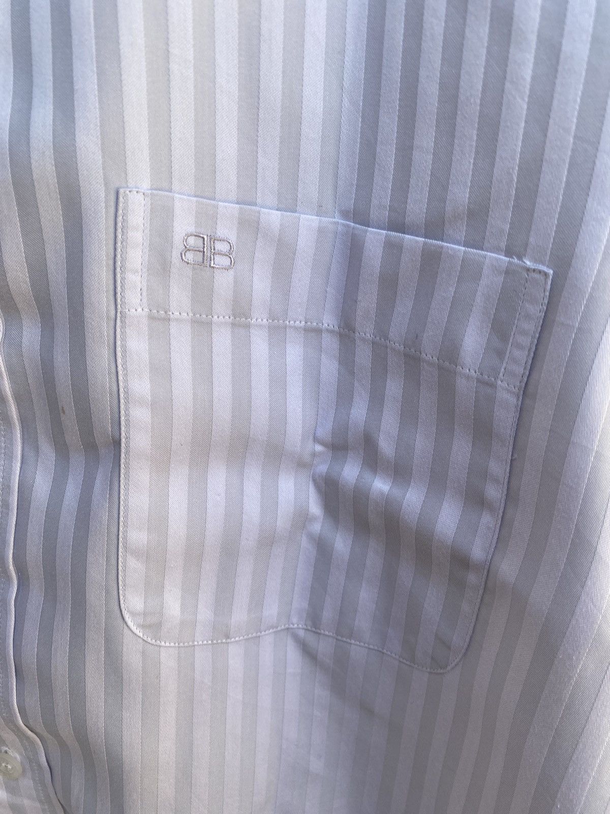 Balenciaga VINTAGE BALENCIAGA STRIPPED FORMAL LONG SHIRTS Size US L / EU 52-54 / 3 - 4 Thumbnail