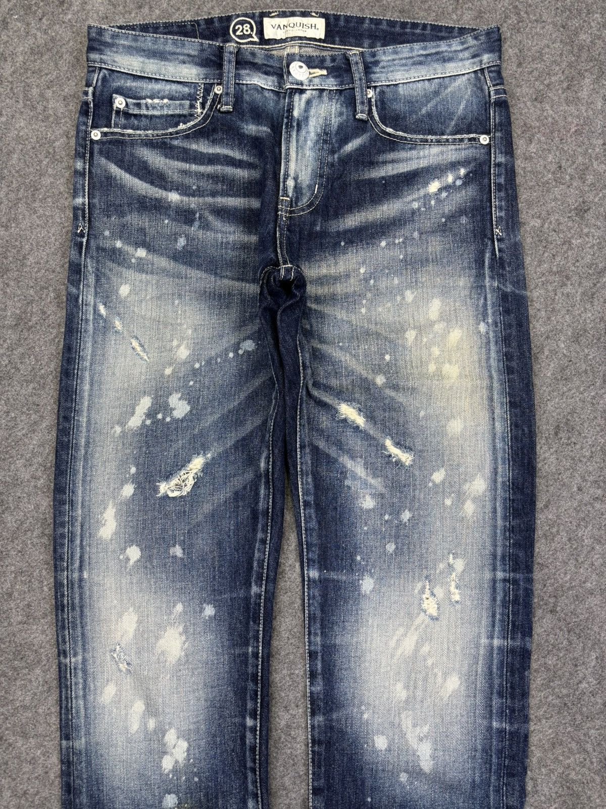 💥Insane Style💥Vanquish Paint Spltter Distressed Denim F707
