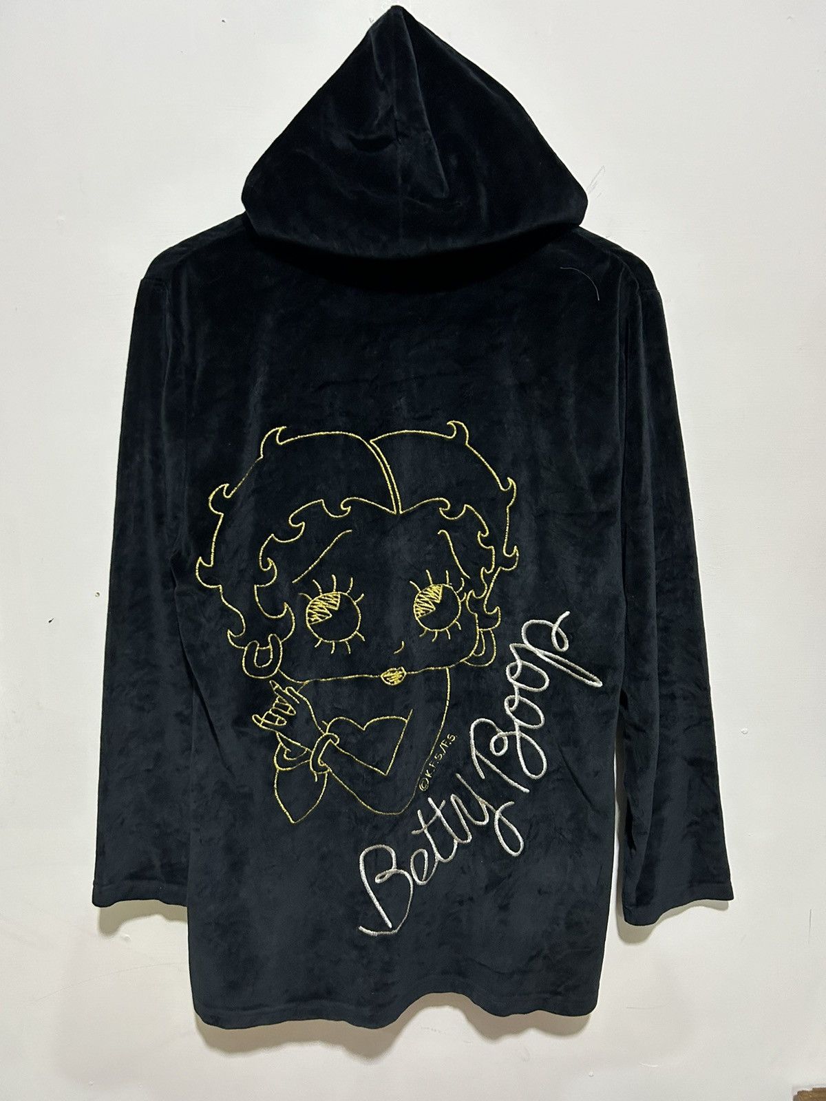 Vintage Betty Boop Zipper Hoodie Velvet