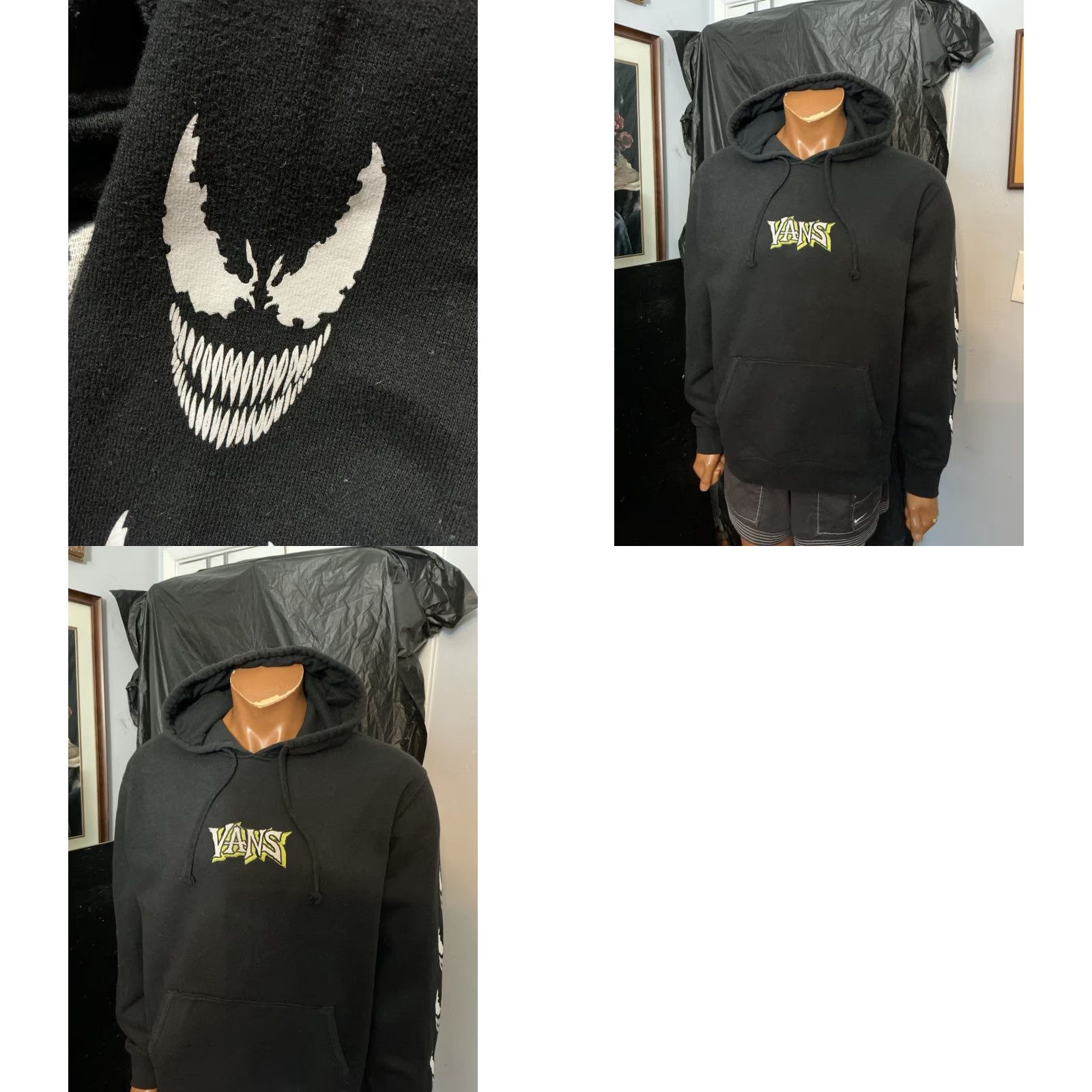 Vintage Vans X Marvel Comics Venom Black Fleece Embroidered Pullover Hoodie Sz. L Size US L / EU 52-54 / 3 - 8 Thumbnail