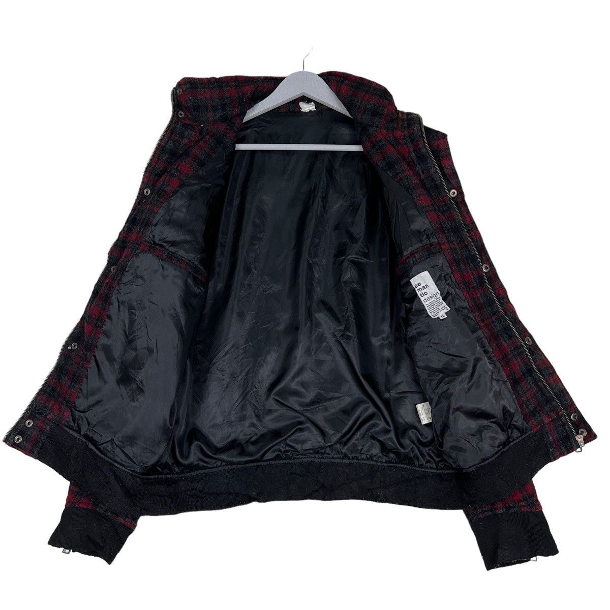 Japanese Brand 🔥 SEMANTIC DESIGN WOOL PLAID ZIPPER JACKET Size US M / EU 48-50 / 2 - 11 Thumbnail