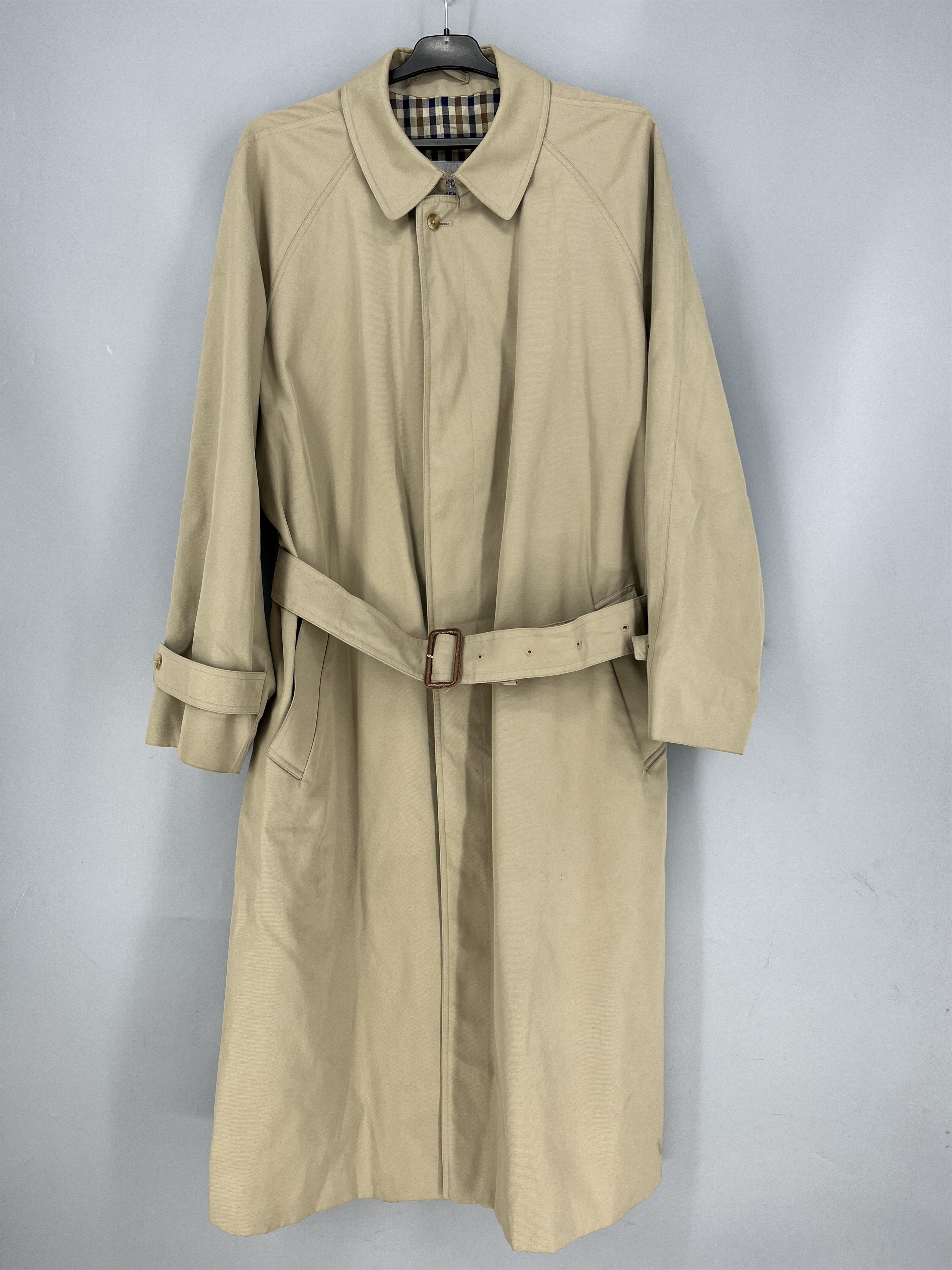 Aquascutum AQUASCUTUM TWEED BALMACAAN RAGLAN SLEEVE BELTED COAT 