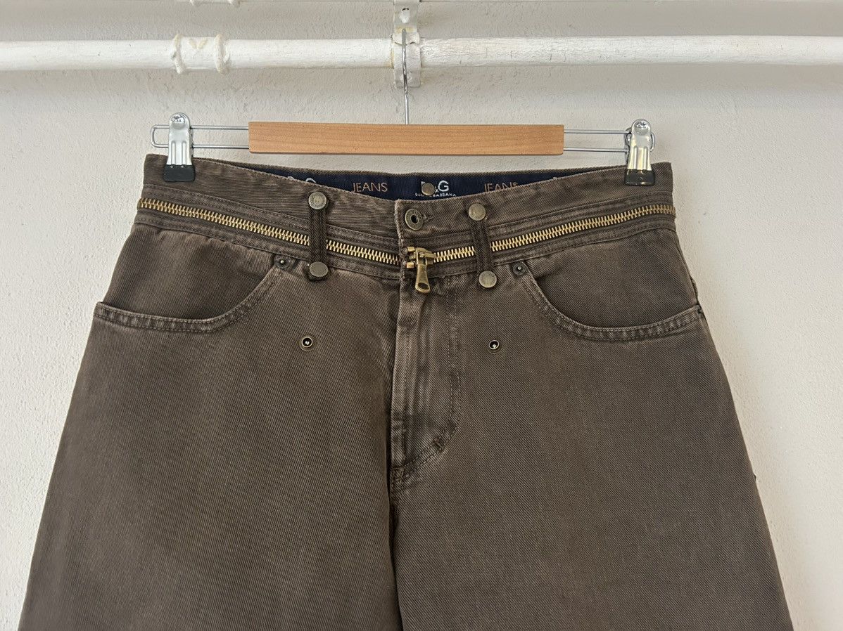 Dolce & Gabbana Dolce & Gabbana Brown Denim Pants with Gold Zippers Size US 32 / EU 48 - 2 Thumbnail