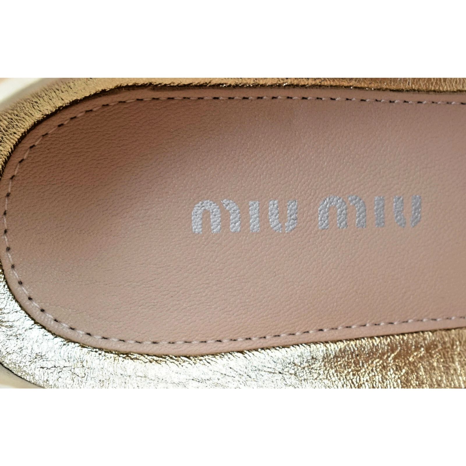 Miu Miu MIU MIU PRADA 5E8998 GOLD GLITTER METAL LOGO SNEAKERS 40.5 Size US 10.5 / IT 40.5 - 6 Thumbnail