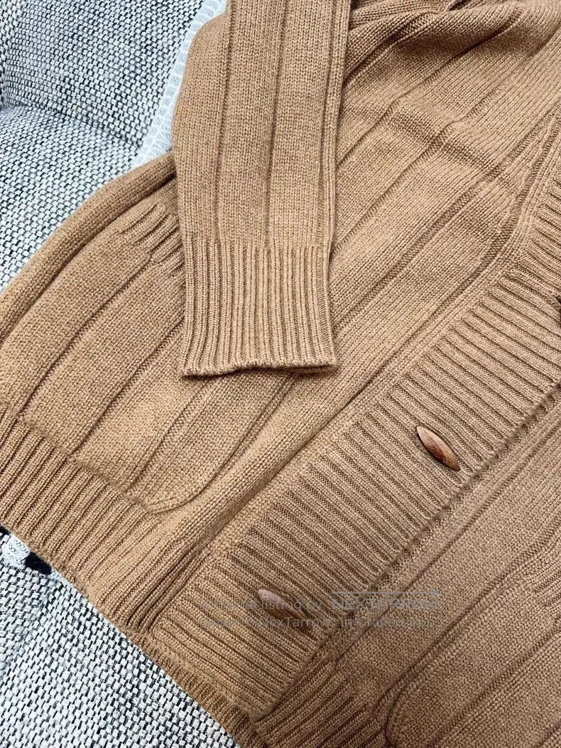 Loro Piana Loro Piana Camel Ribbed Cashmere Knit Cardigan Jacket Size S / US 4 / IT 40 - 5 Thumbnail