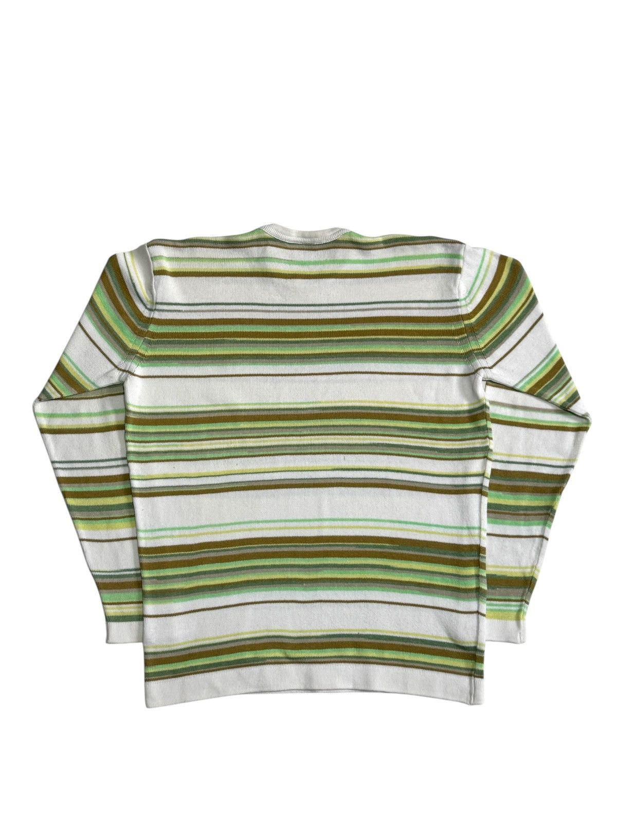 Lacoste Vintage Lacoste Sweater Strickpullover weiß,grün,braun M-L Size US M / EU 48-50 / 2 - 2 Thumbnail