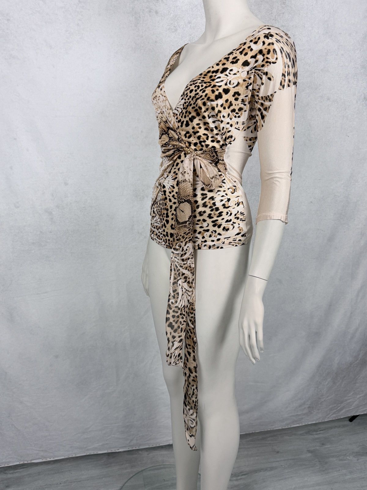Roberto Cavalli Roberto Cavalli S/S2006 Wraparound Leopard Cardigan Top Size M / US 6-8 / IT 42-44 - 9 Thumbnail
