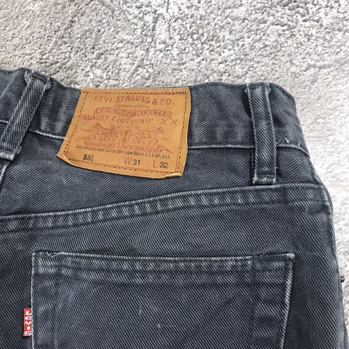 Vintage Vintage 90s Levis 881 Baggy Faded Black Jeans Grunge Logo 31 Size US 31 - 6 Thumbnail