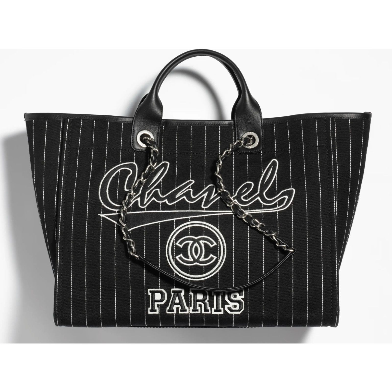 Chanel Chanel Stripe Large Shopping 30cm Top Handle Tote Bag Size ONE SIZE - 1 Thumbnail