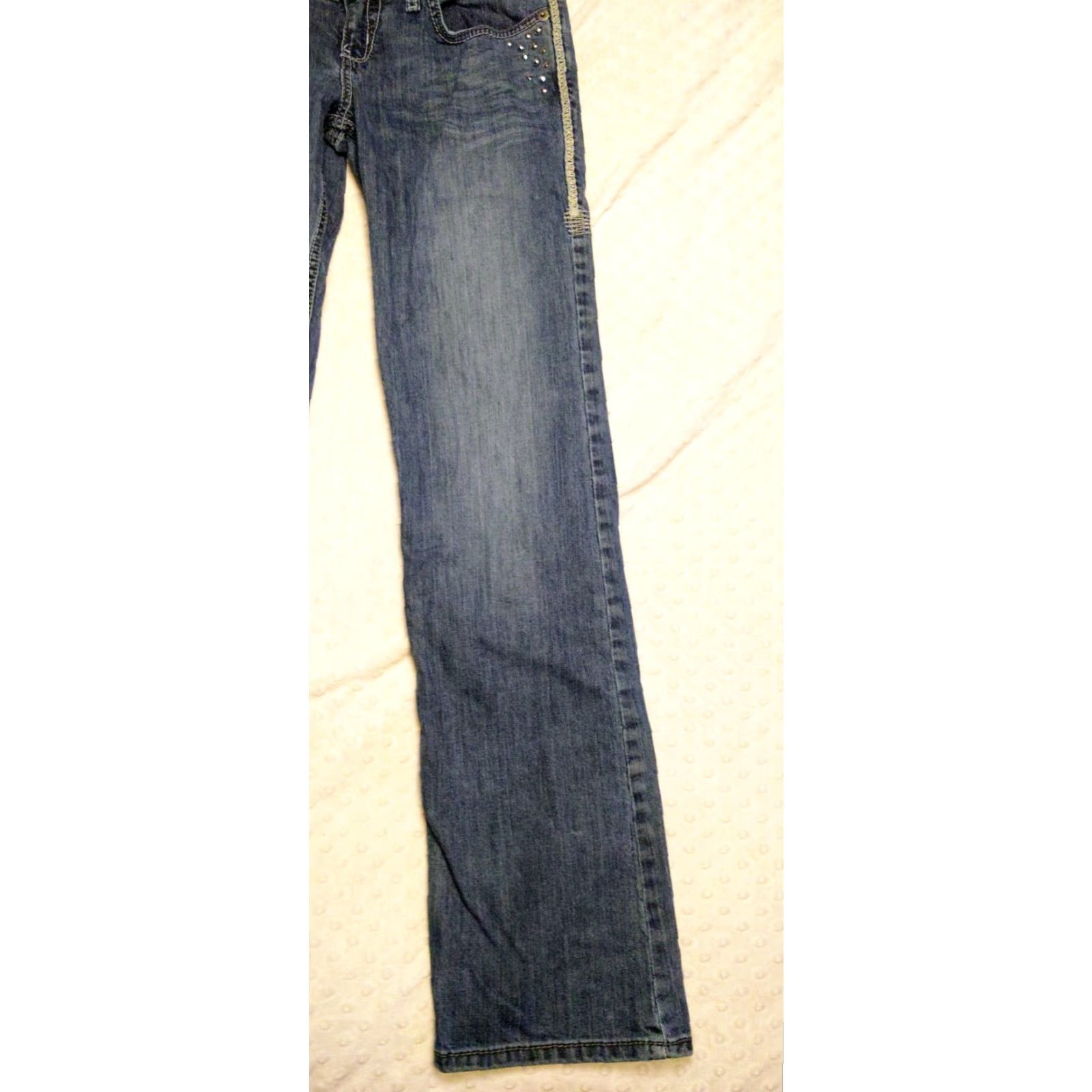 Vintage Cruel Blake Rocky Mountain Clothing Co Women's Jeans Bootcut 30 Blue Denim 5-Pocket Slim Regular Stretch Embroidered Logo Distressed T Size 30" / US 8 / IT 44 - 2 Thumbnail