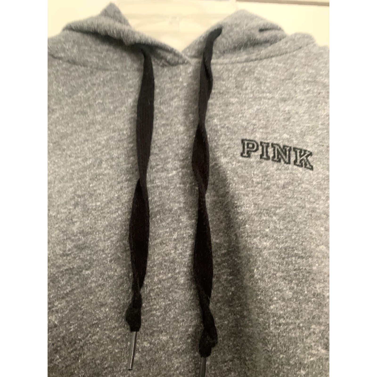 Pinko VINTAGE PINK Victoria's Secret Grey Hoodie Women MEDIUM Pullover Sweatshirt Size M / US 6-8 / IT 42-44 - 3 Thumbnail