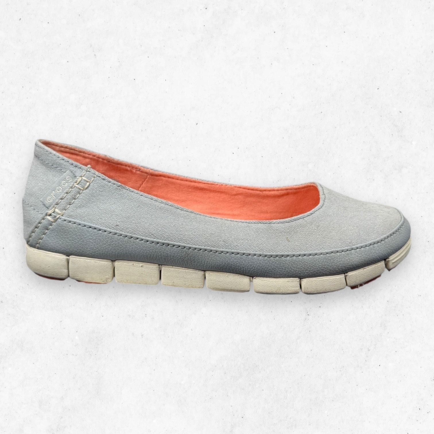 Crocs Crocs Stretch Sole Gray Canvas Ballet Flats Size 7 Size US 7 / IT 37 - 1 Thumbnail