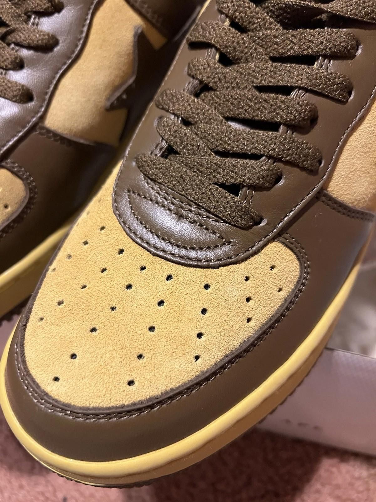Bape A Bathing Ape Bapesta FS-001 Leather Suede Brown #377 Size US 10 / EU 43 - 5 Thumbnail
