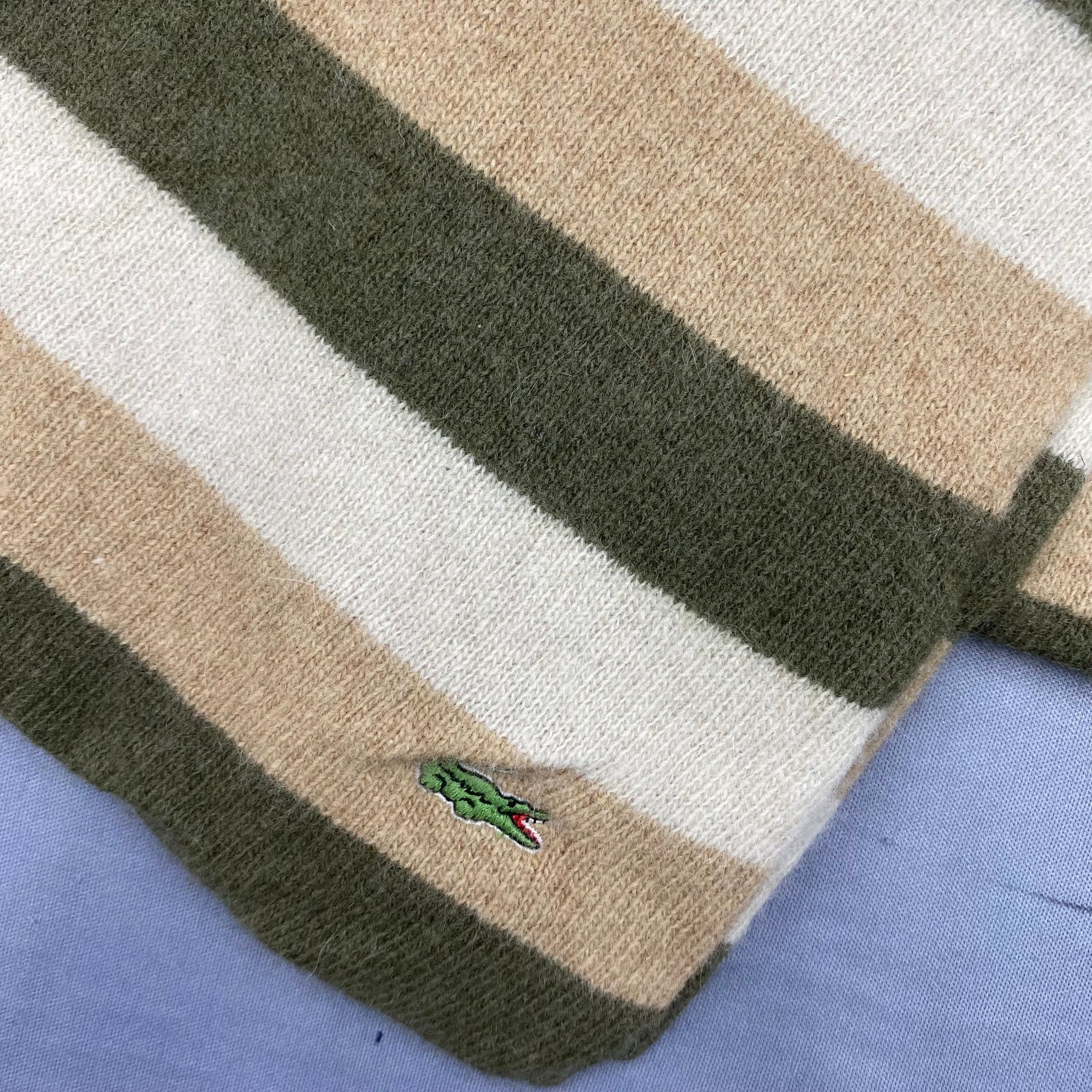 Lacoste Vintage Lacoste Scarf Muffler Wool Winter Knit Scarves Size ONE SIZE - 4 Thumbnail