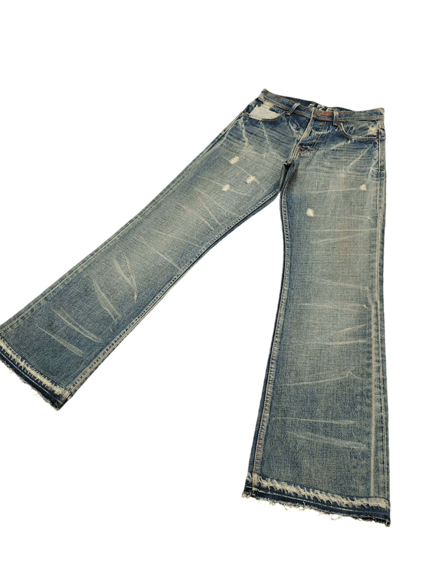 If Six Was Nine Flare Jeans Wallflower Clawmark Faded Denim