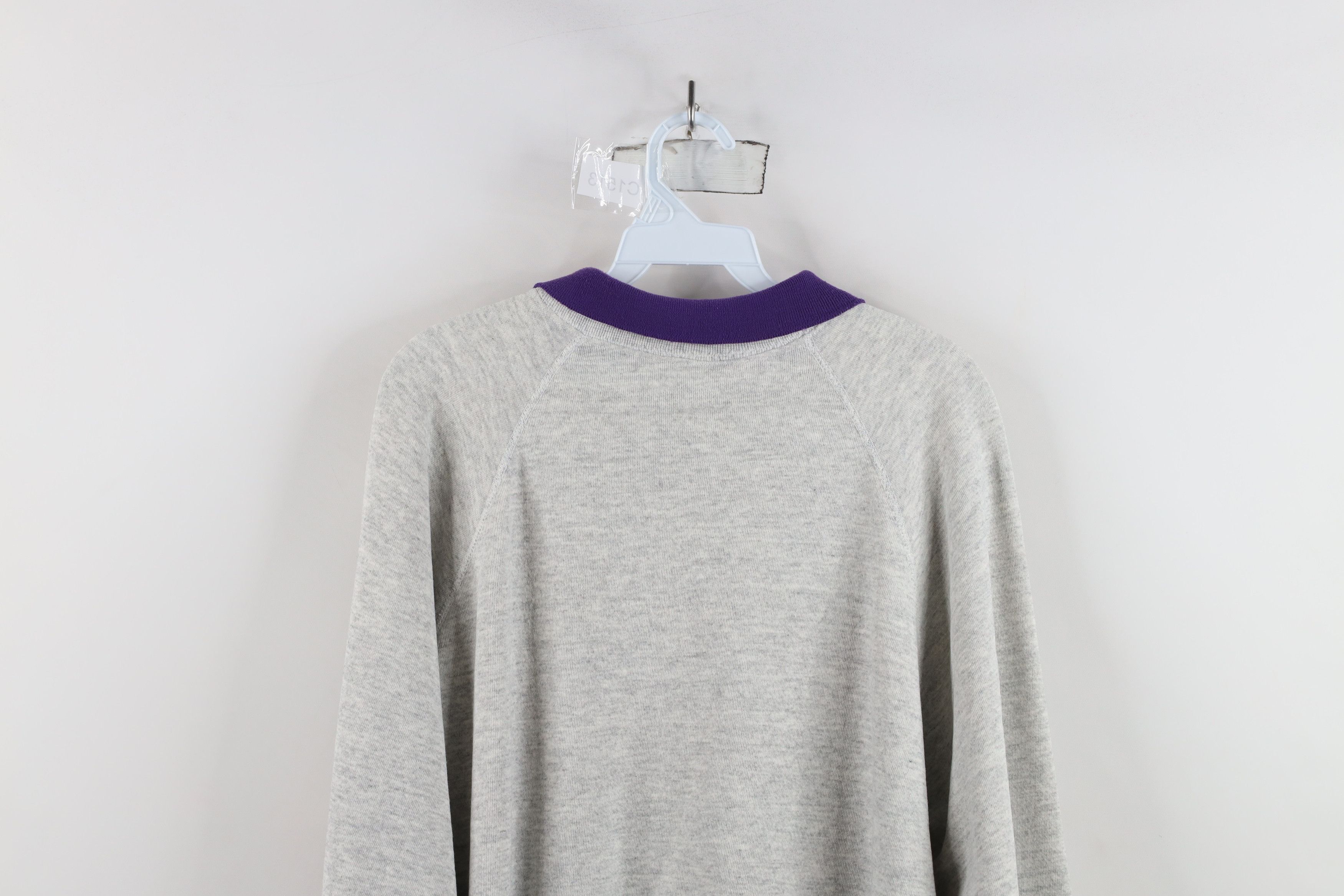Vintage Vintage 90s Country Virginia Collared Sweatshirt Gray USA Size XL / US 12-14 / IT 48-50 - 12 Thumbnail