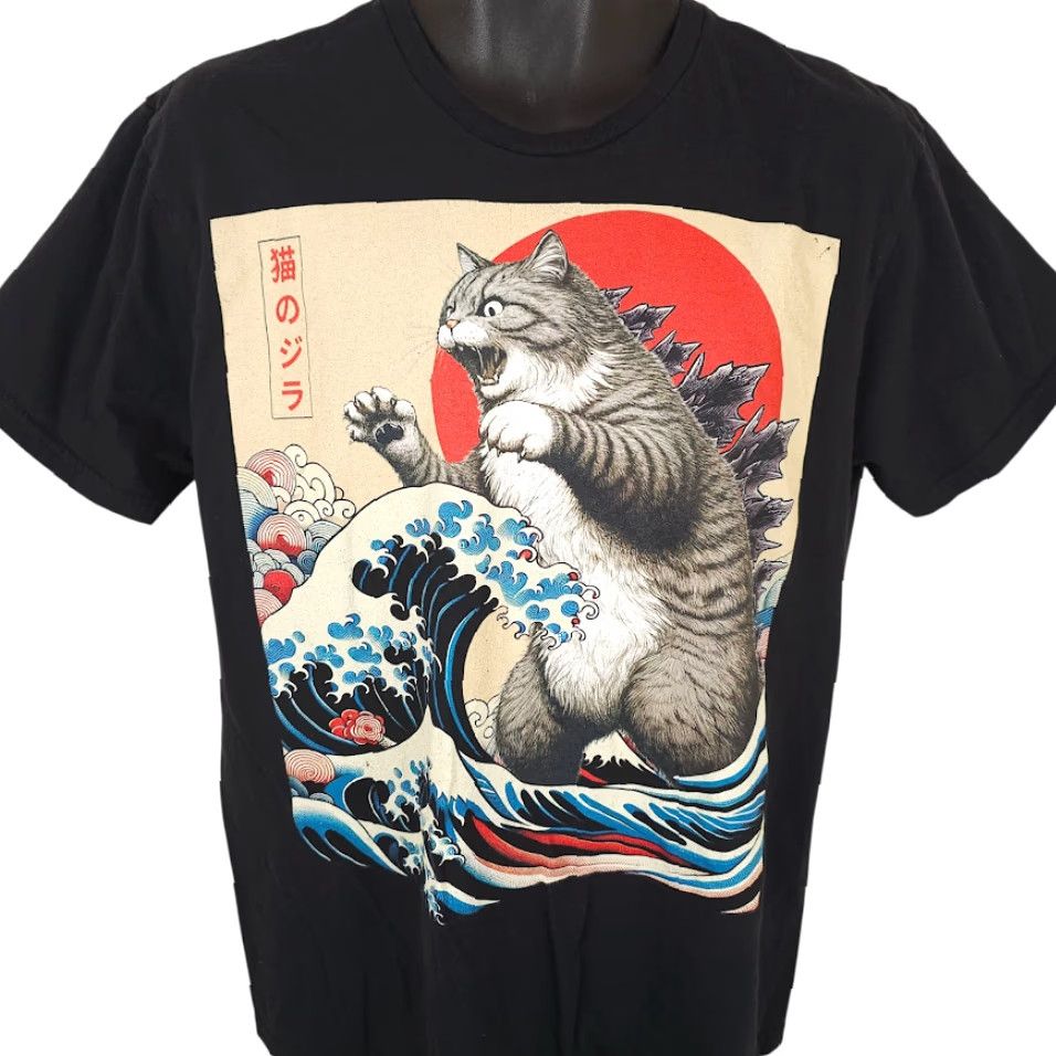 Gildan Catzilla T Shirt Mens Size Large Kaiju Japanese Art Tee Size US L / EU 52-54 / 3 - 2 Thumbnail