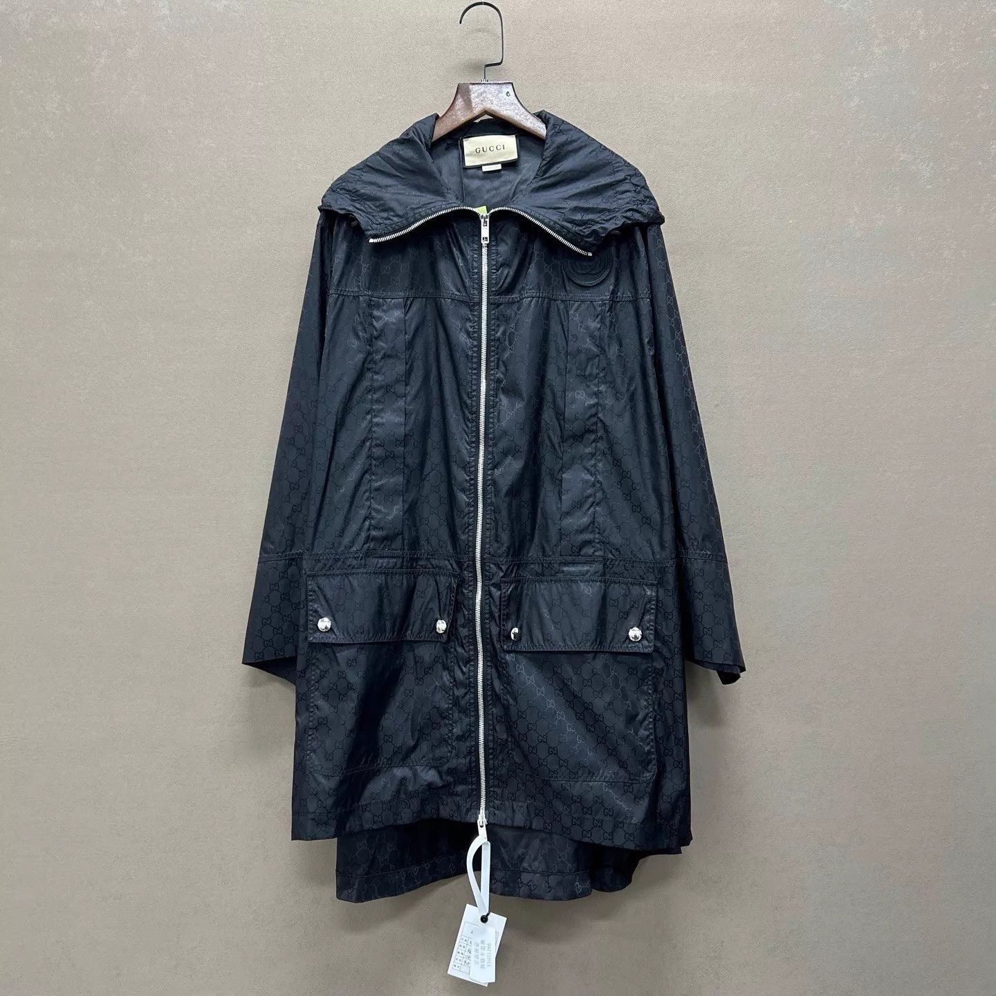 Gucci Gucci GG logo black zipper hooded long coat 36 Size XS / US 0-2 / IT 36-38 - 1 Thumbnail