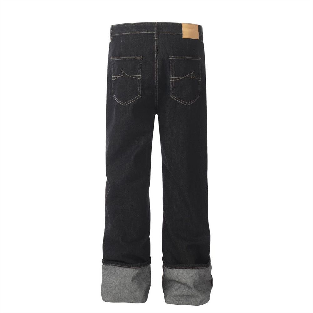Japanese Brand Trendy men's contrasting stitched loose casual jeans Size US 32 / EU 48 - 3 Thumbnail