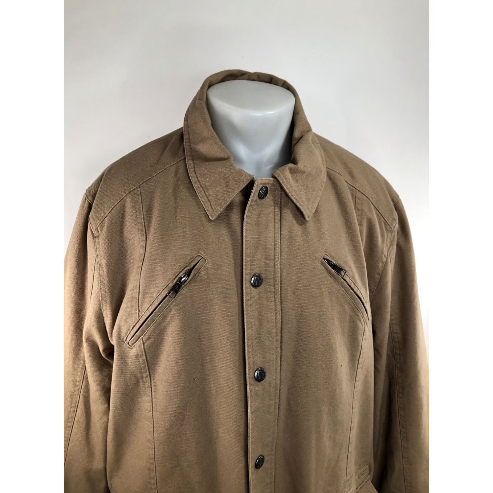 Vintage Powder River Billings Canvas Jacket - XXL Western Chore Coat Mens Tan/Brown Exc. Jacket Size US XXL / EU 58 / 5 - 2 Thumbnail