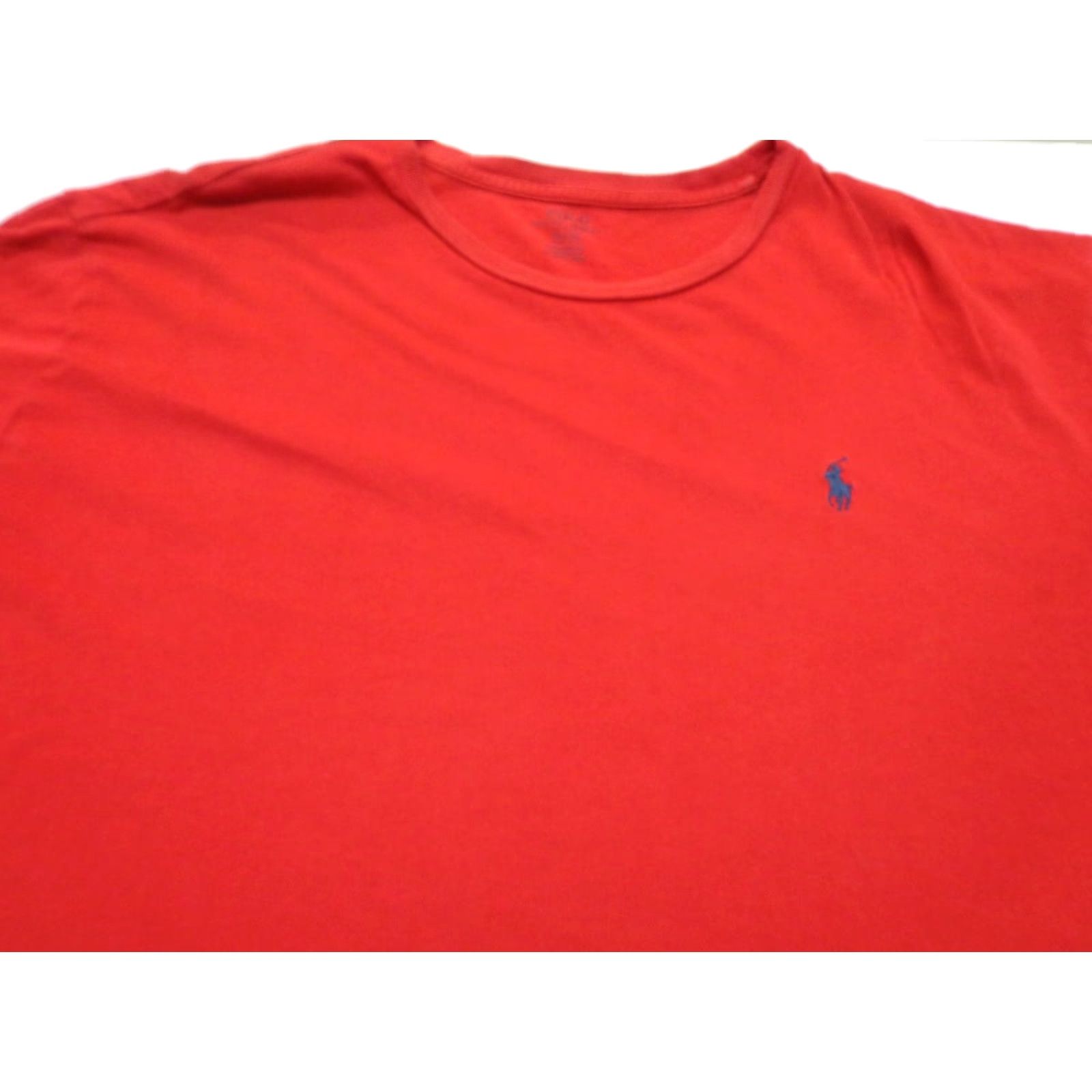 Polo Ralph Lauren Polo Ralph Lauren T-Shirt Red with Blue Pony Polo Ralph Lauren Men's XL Crew Neck Short Sleeve Solid Sports Fall Spring Summer Winter Mens Size US XL / EU 56 / 4 - 2 Thumbnail