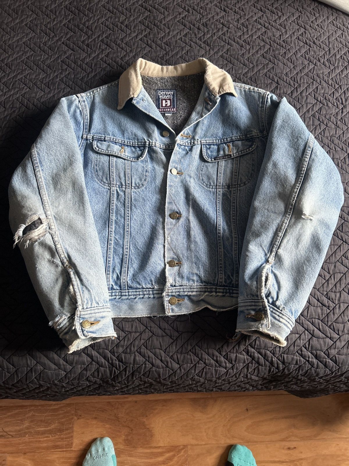 Denver hayes blanket lined denim jacket