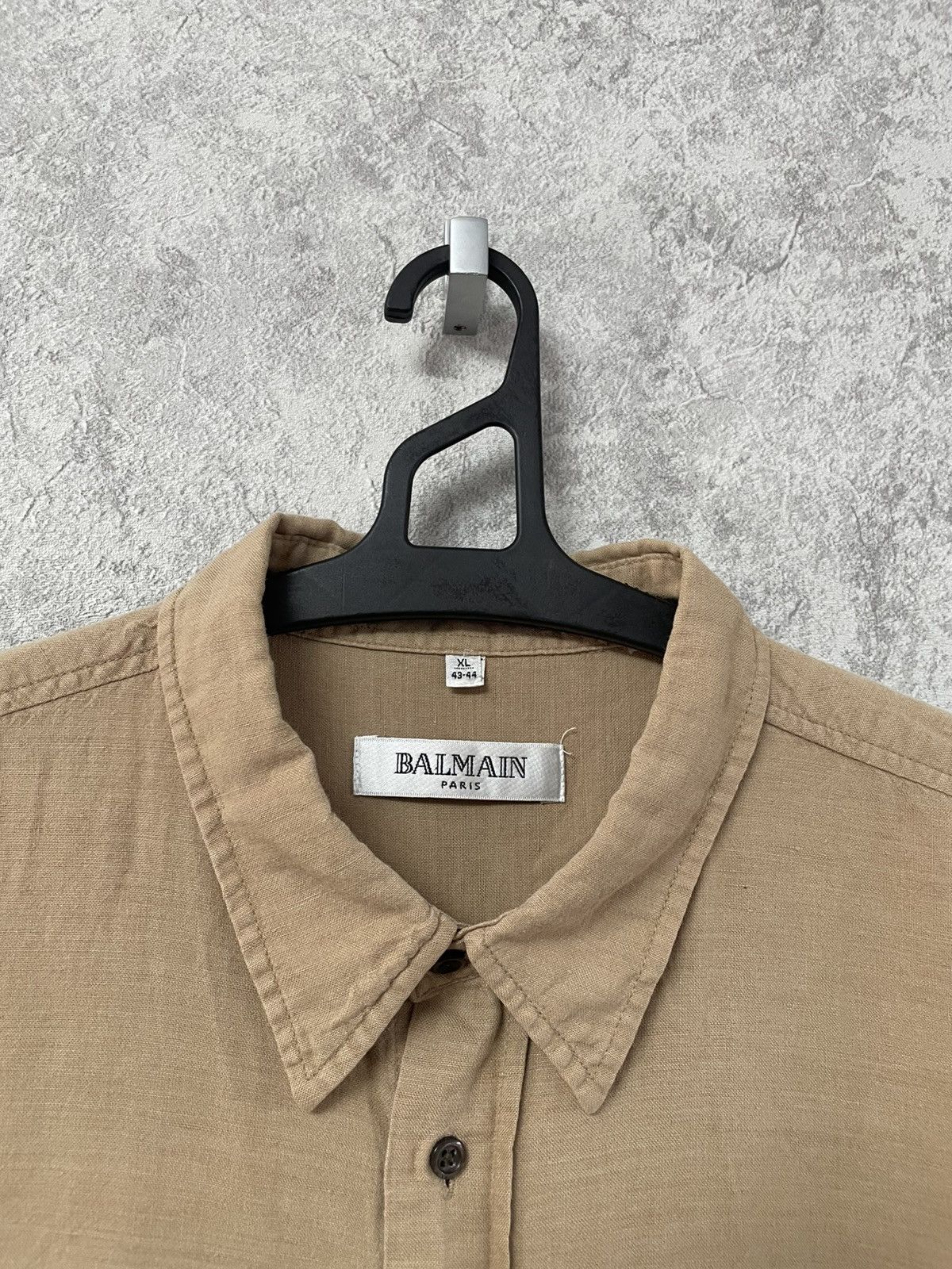 Balmain Balmain Linen/Cotton Brown Short Sleeve Shirt Button Up Size US XL / EU 56 / 4 - 6 Thumbnail
