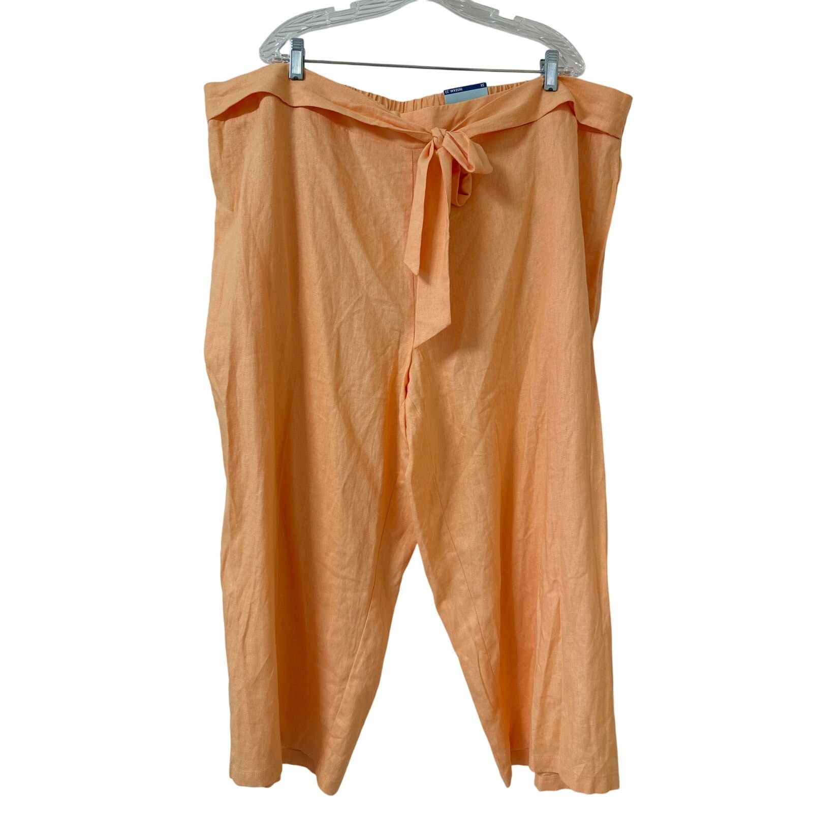 Other NWT Blue Sol Linen Blend Peach Crop Pants 3X Flat Front Size 42" / US 20 - 1 Thumbnail