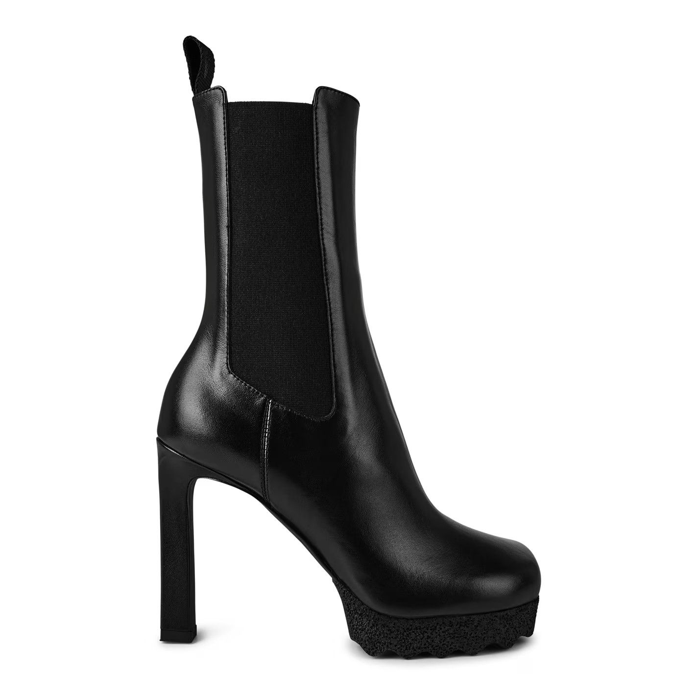 Off-White o1g2r1mq0125 Leather Heel Boots in Black Size US 7 / IT 37 - 1 Thumbnail