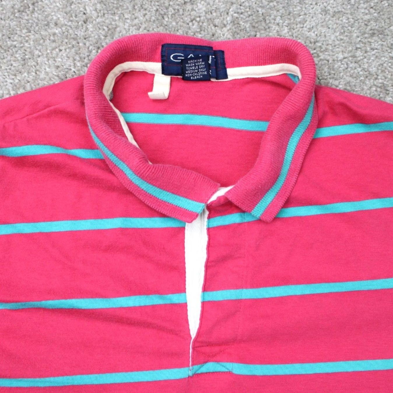 Gant Gant Rugger Polo Shirt Mens Large Pink/Blue 100% Cotton Short Sleeve Pullover Size US L / EU 52-54 / 3 - 6 Thumbnail