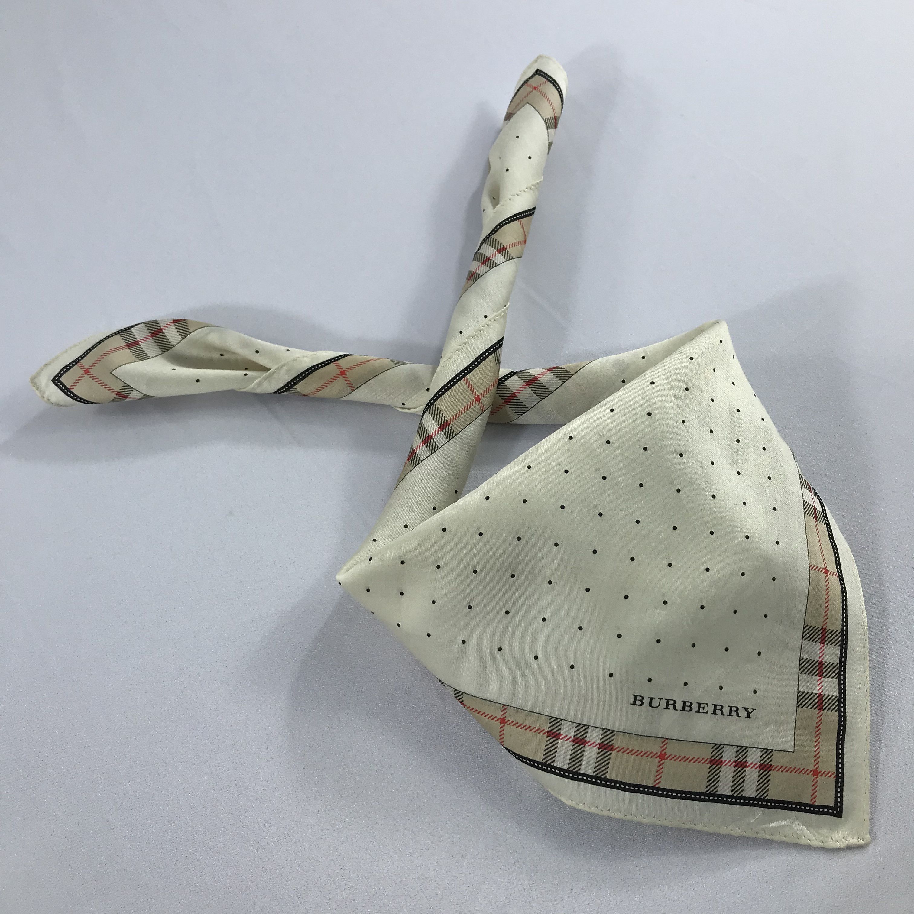Burberry × Vintage Burberry Bandana / Handkerchief / Neckerchief - S2126 Size ONE SIZE - 4 Thumbnail