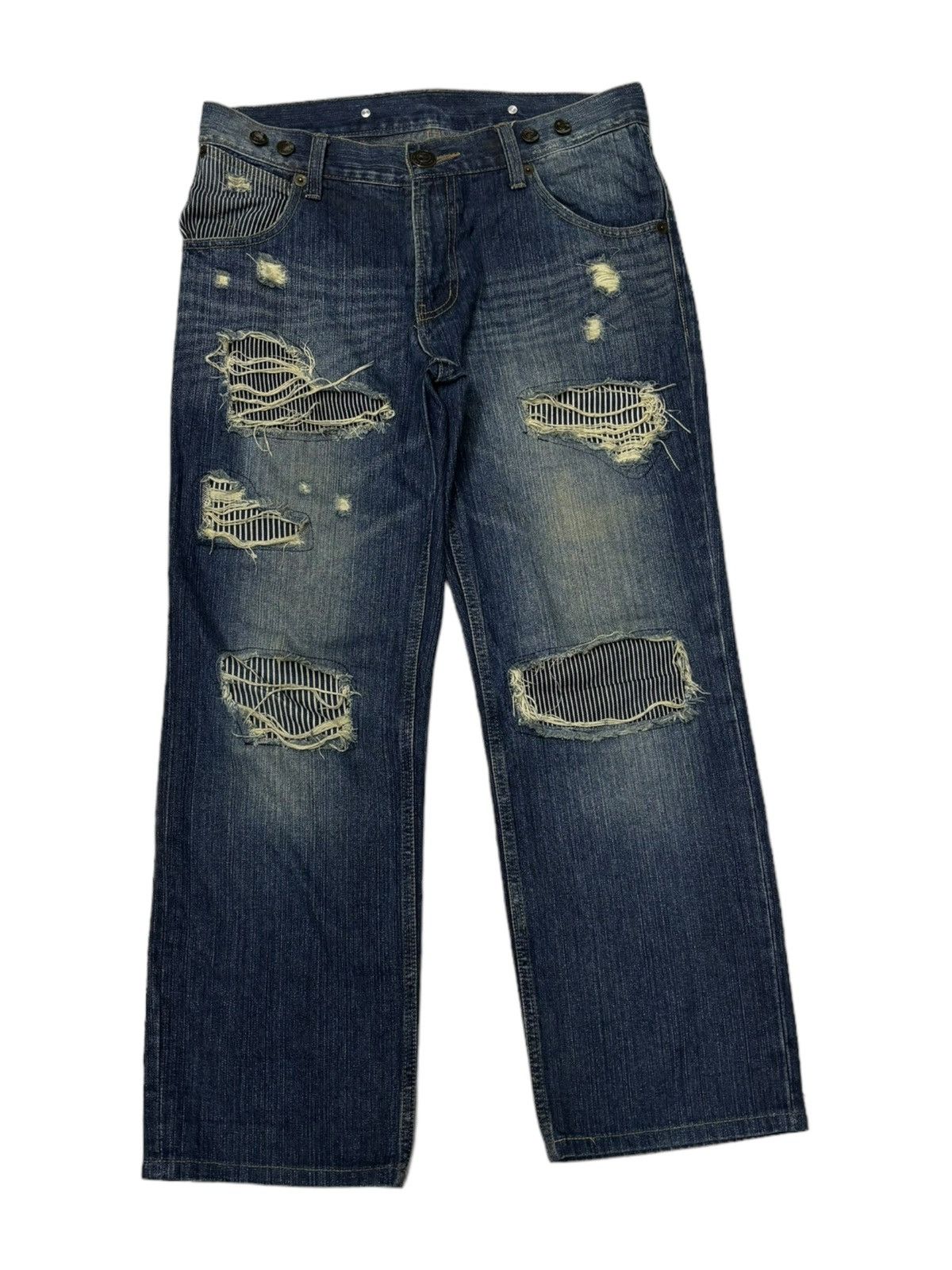 Hysteric Glamour Vintage Japanese Denim Patchwork Baggy Jeans Unbrand Size US 34 / EU 50 - 2 Thumbnail