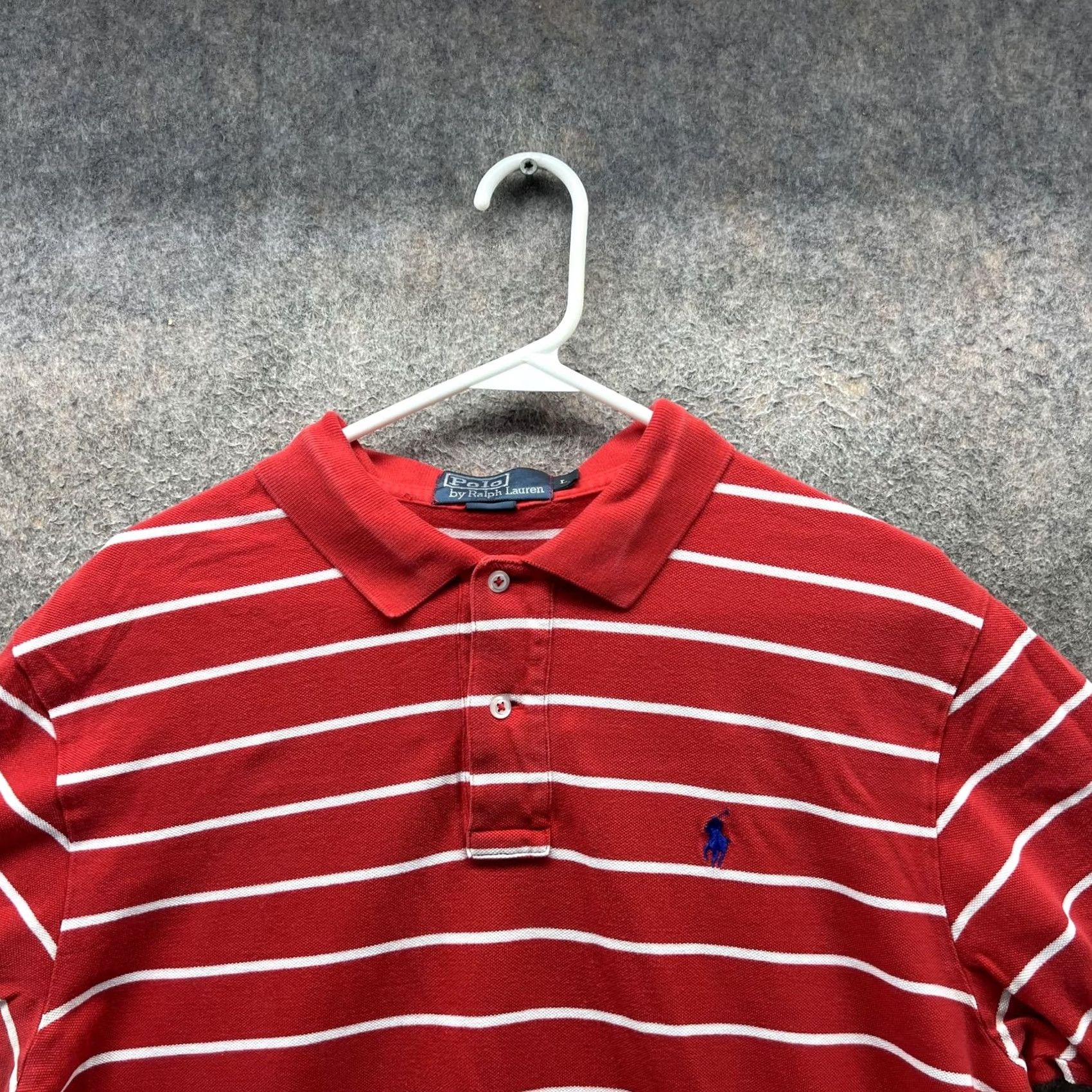 Polo Ralph Lauren Polo Ralph Lauren Shirt Mens Large Red White Stripe Pony Logo Polo Short Sleeve Size US L / EU 52-54 / 3 - 4 Thumbnail