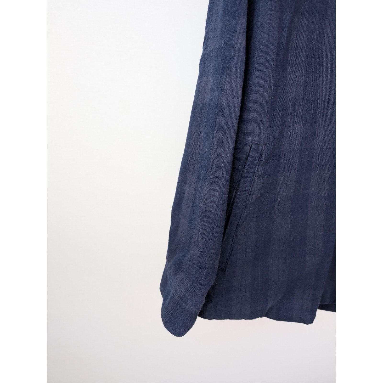 Balenciaga o1rshd1 Overdye Cotton Check Lined Shirt in Navy / Dark Navy Size US S / EU 44-46 / 1 - 6 Thumbnail