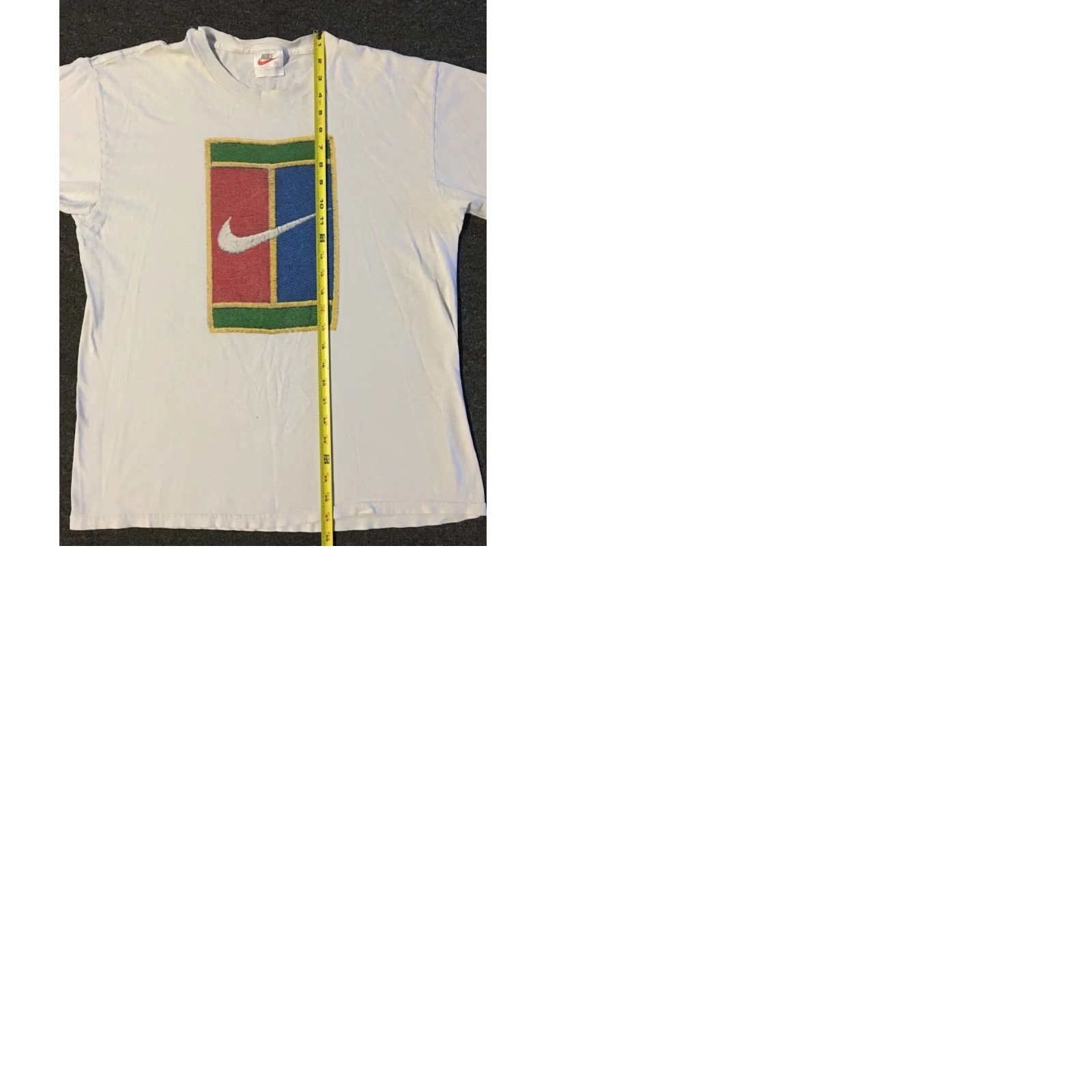 Nike VINTAGE Nike Shirt M 90s Swoosh Faded Challenge Court Grunge Hip Hop Rap Tennis Andre Agassi White Striped Pattern Mens Gift Size US M / EU 48-50 / 2 - 9 Thumbnail