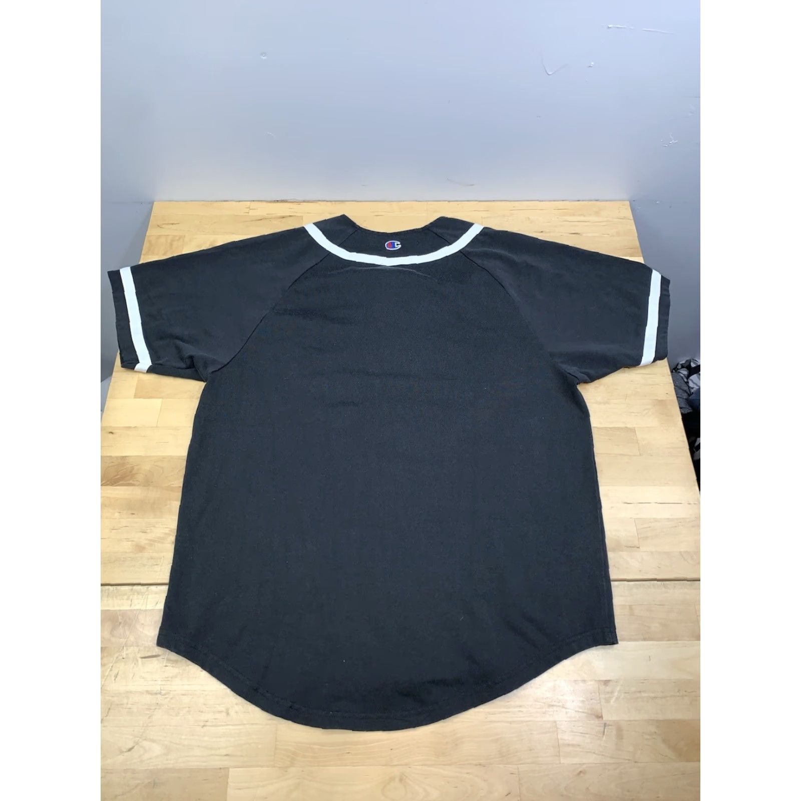 Champion VINTAGE Champion Double Dry Baseball Jersey Mens M Black Button Logo 12483 Size US M / EU 48-50 / 2 - 8 Thumbnail