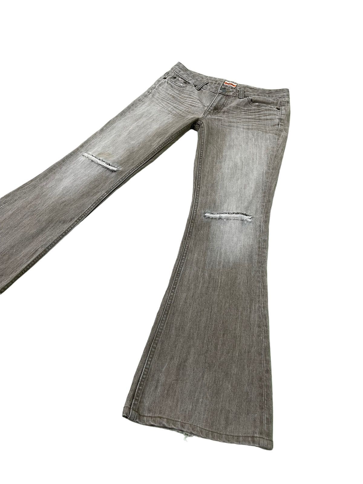 Japanese Brand Flare Jeans Sweet Camel Distress Low Rise Boot Cut 7🟦5 Size US 29 - 3 Thumbnail