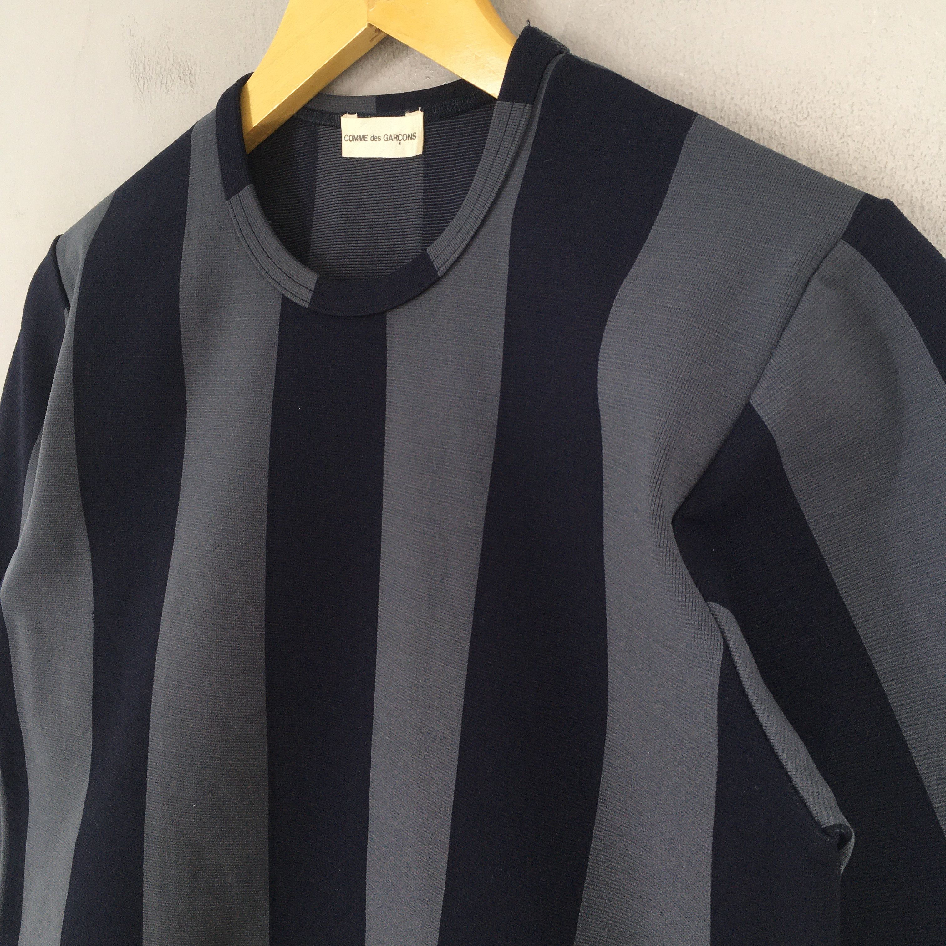 Comme des Garcons Comme Des Garcons Stripes Black Gray T shirt XSmall Size US XS / EU 42 / 0 - 3 Thumbnail
