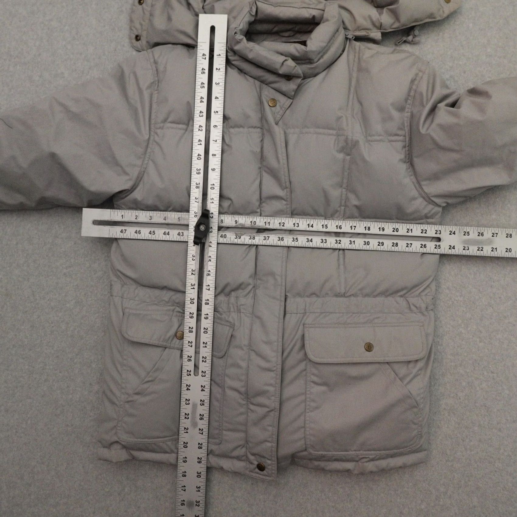 Eddie Bauer VTG 80s Eddie Bauer Goose Down Hooded Full Zip Parka Gray XL (23X30) Adult Mens Size US XL / EU 56 / 4 - 3 Thumbnail