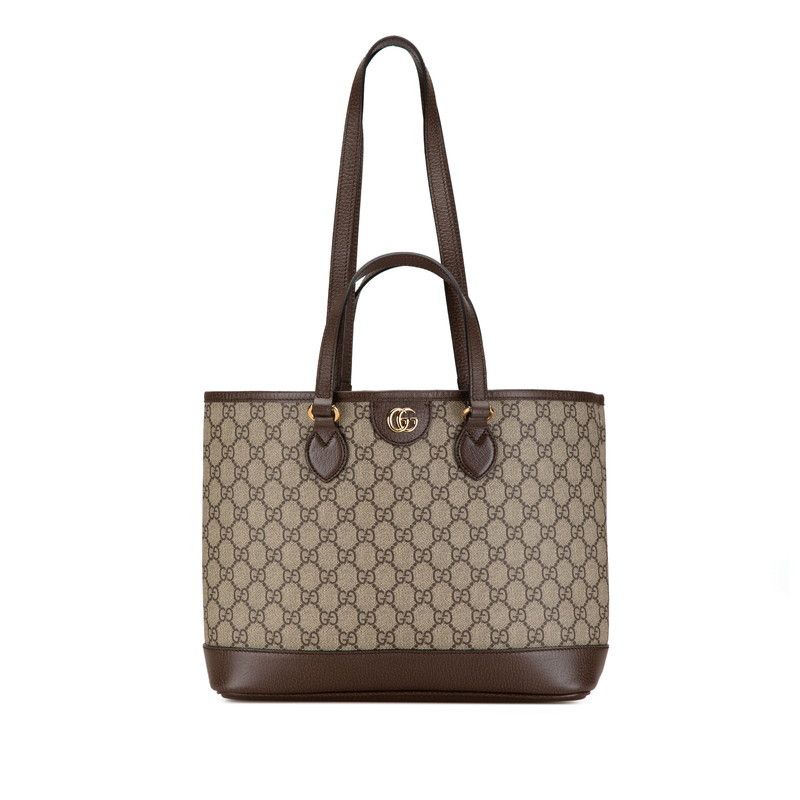 Gucci Gucci Gucci GG Supreme Tote Shoulder Bag Beige Brown Canvas Tote Bag 765043 in Great Condition Size ONE SIZE - 1 Thumbnail