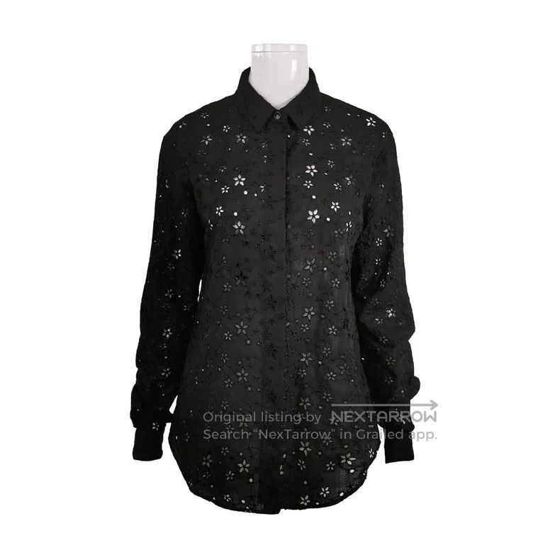 Saint Laurent Paris Saint Laurent Paris Black Openwork Star Shirt Size XXS / US 00 / IT 34 - 1 Thumbnail